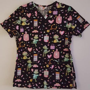 Frogs Scrub Top Nurse Veterinarian Scrubs